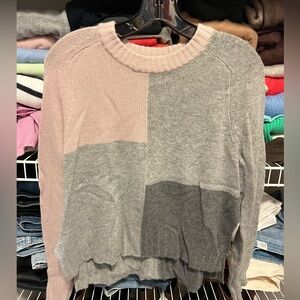 Skull Cashmere Pink/Grey Patchwork Sweater